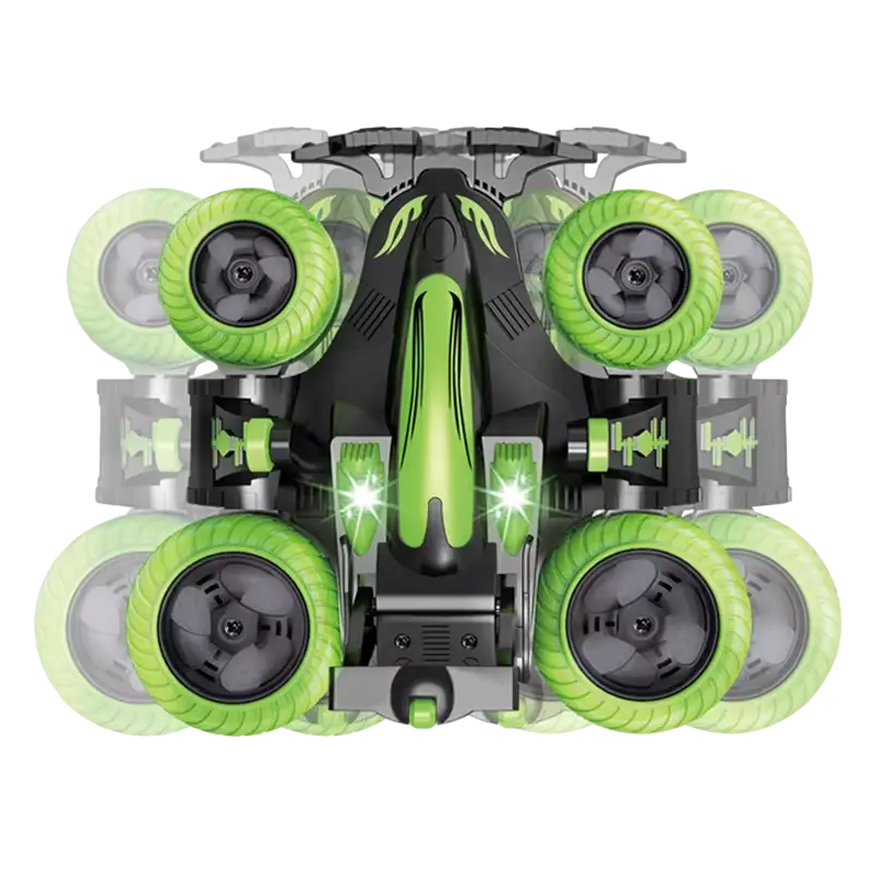 Jucărie cu telecomandă SY Stunt Tumbling Wheel Car Verde