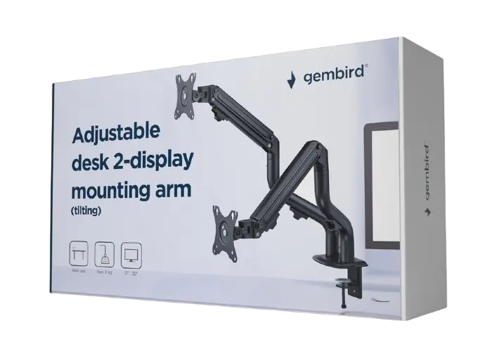 Настольный кронштейн для монитора Gembird MA-DA2-02 Черный