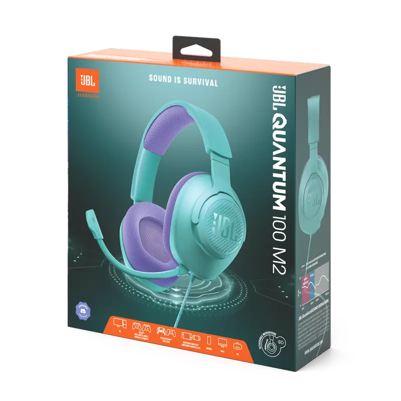 Наушники JBL Quantum 100M2 Cyan