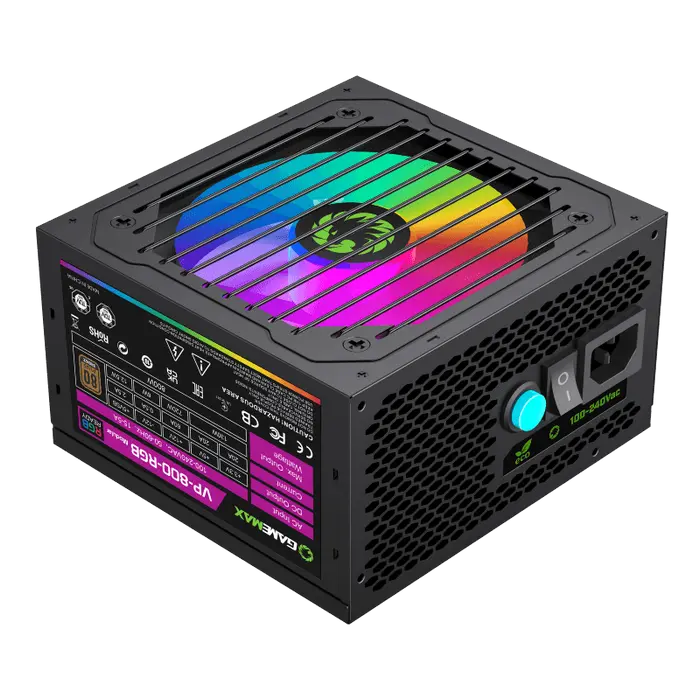 Tip Блок питания для компьютеров Gamemax VP-800-RGB-M ATX Черный