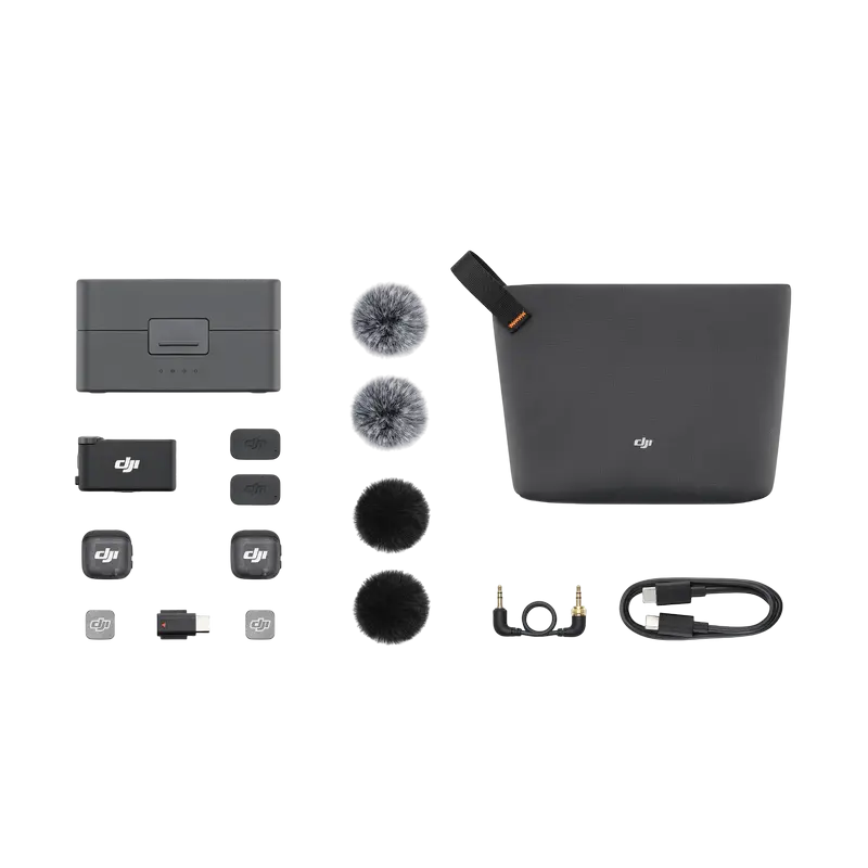 Портативный записывающий микрофон DJI Mic 3 (2 TX + 1 RX + Charging Case) Беспроводной Черный