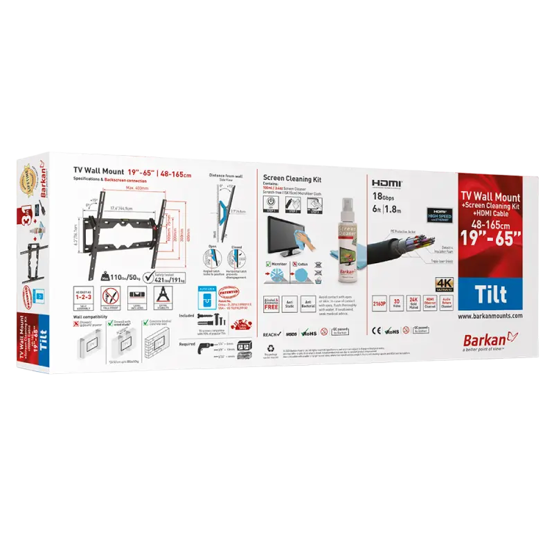 Кронштейн для телевизора BARKAN CM310+ Черный