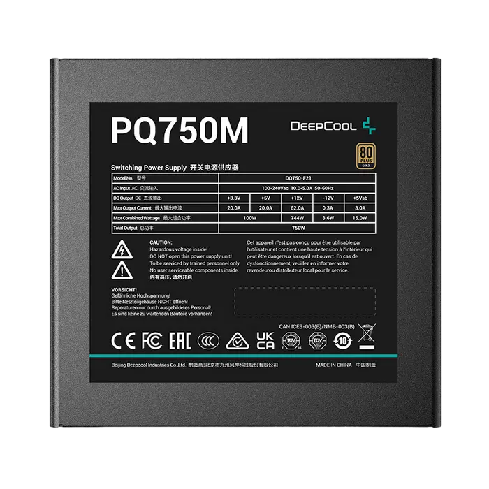 Tip Блок питания для компьютеров Deepcool PQ750M ATX Черный