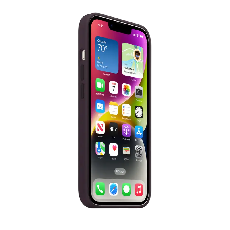 Чехол Apple iPhone 14 Silicone Case MagSafe A2910 Чёрно-фиолетовый