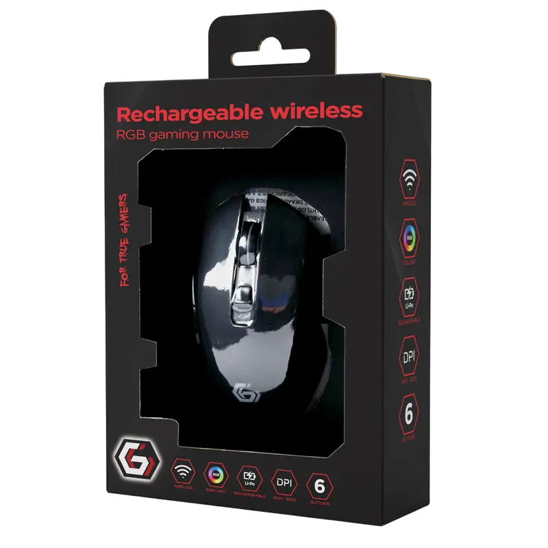 Игровая мышь Gembird MUSGW-6BL-03 Беспроводное Чёрный