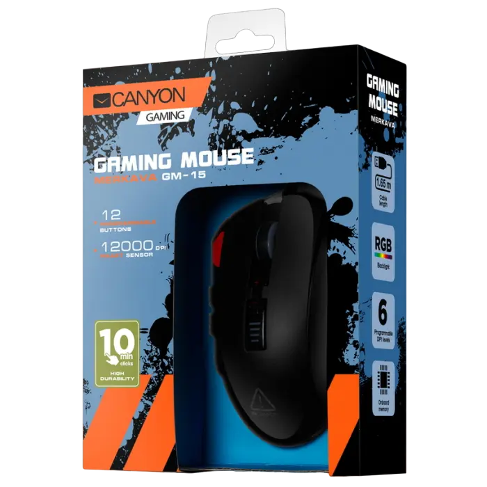 Игровая мышь Canyon Merkava Проводное Чёрный
