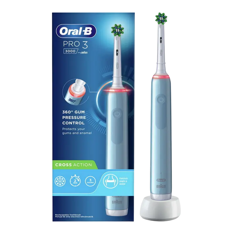 Электрическая зубная щетка Для взрослых Oral-B Pro 3 3000 CrossAction Синий