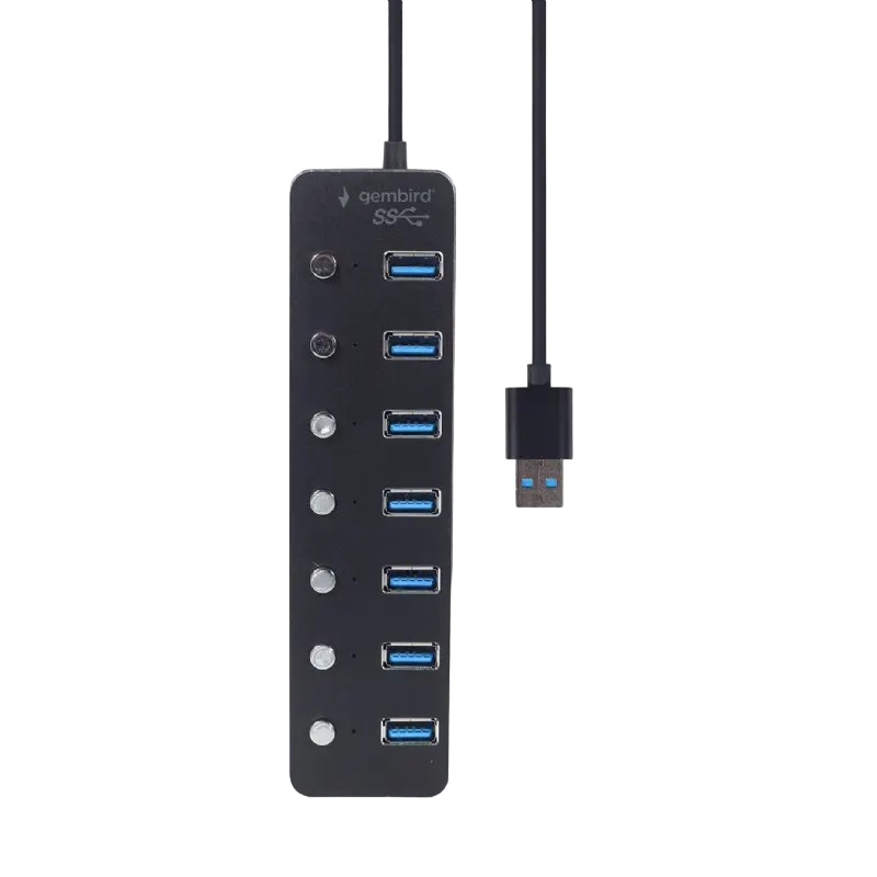 USB-концентратор Gembird UHB-U3P7P-01 Черный
