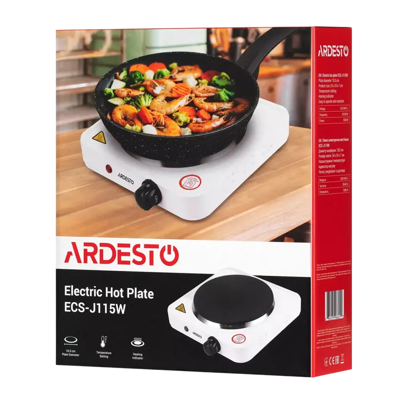 Электрическая настольная плита Ardesto ECS-J115W Белый