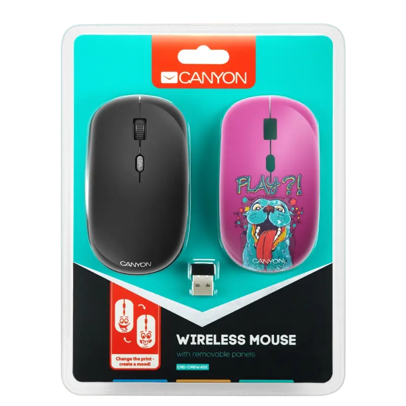Mouse Wireless Canyon CND-CMSW400PL Fără fir Multicolor