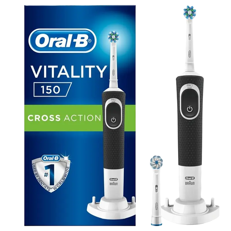 Электрическая зубная щетка Для взрослых Braun Vitality 150 Cross Action Чёрный