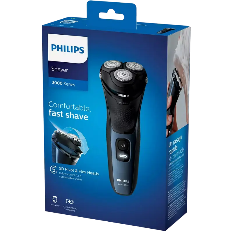 Электробритва мужская Philips 3000 Series Чёрный