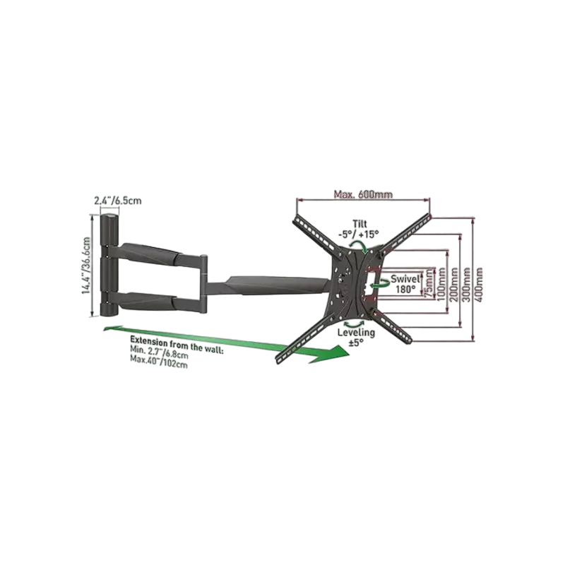 Кронштейн для телевизора BARKAN BM443XL Черный