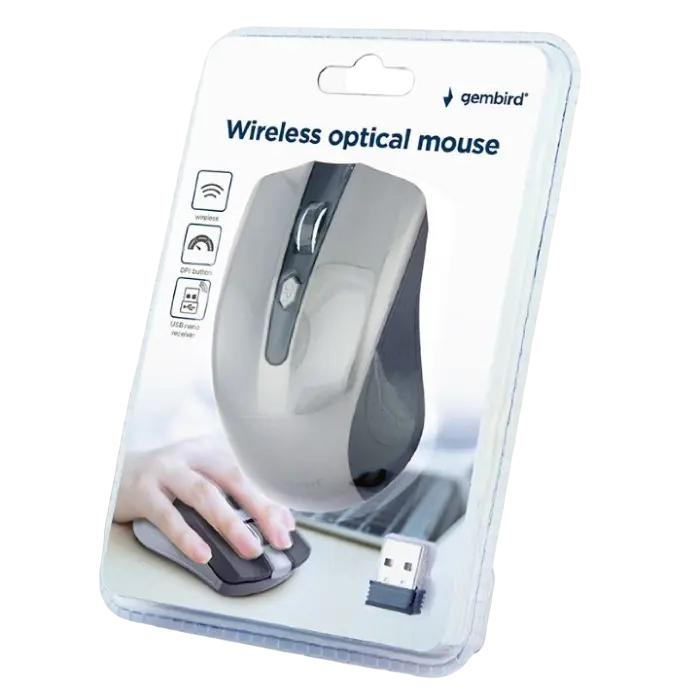 Беcпроводная мышь Gembird MUSW-4B-04-BG Беспроводное Чёрный/Серый