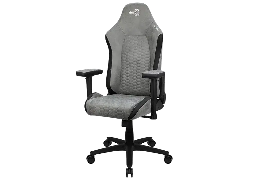 Scaun Gaming AeroCool Crown AeroSuede PU Piele Gri