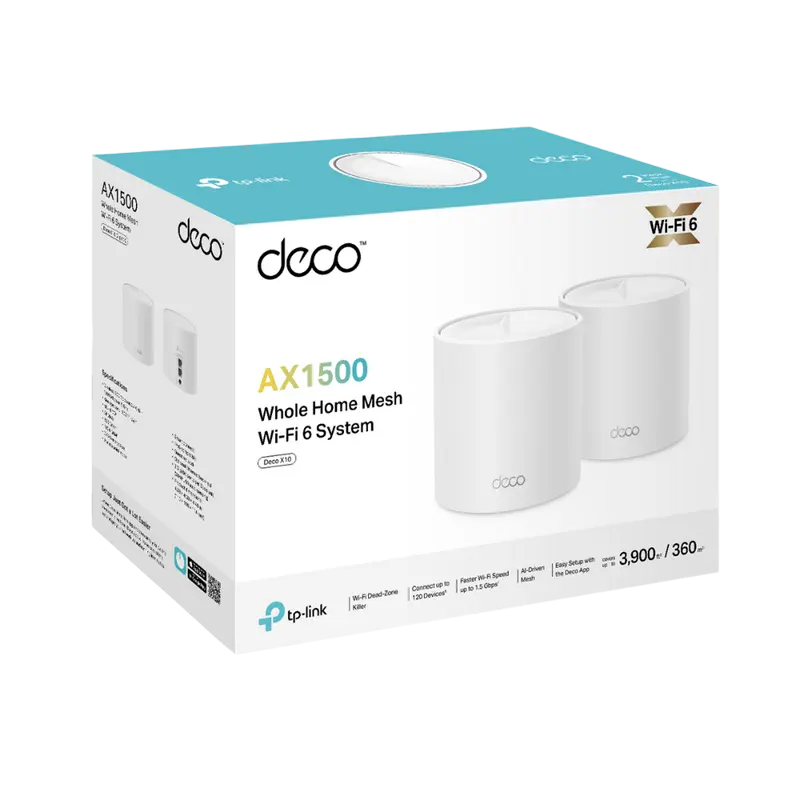 Sistem Wi-Fi Mesh TP-LINK Deco X10(2-pack) Alb