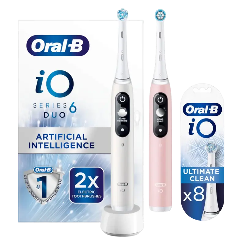 Periuță de dinți electrică Pentru adulți Braun Oral-B iO 6 Duo Alb | Roz