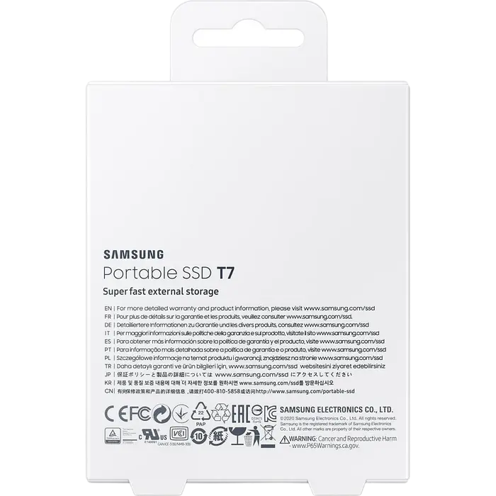 Внешний портативный SSD накопитель Samsung T7 500 ГБ Красный