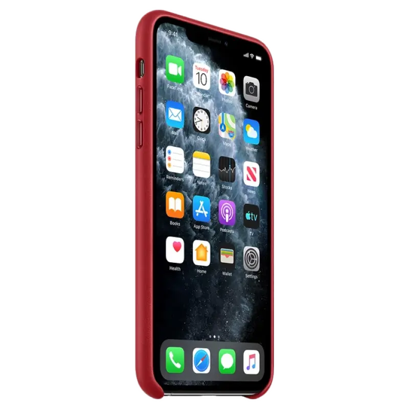 Чехол Apple iPhone 11 Pro Max Leather Case Кожаный чехол Красный
