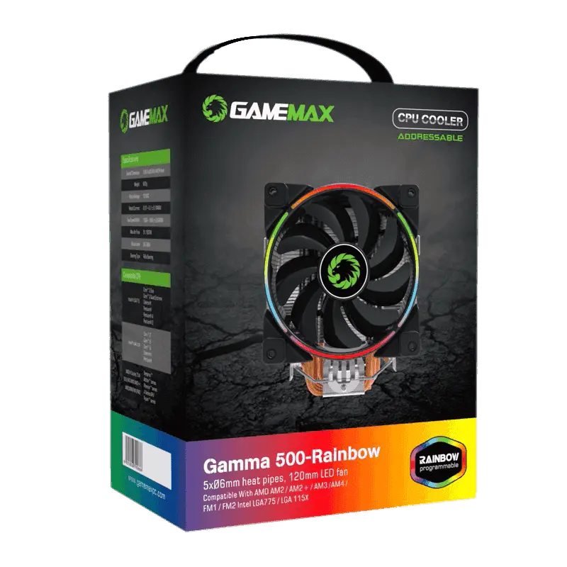 Кулер для процессора Gamemax Gamma 500-Rainbow 120 мм