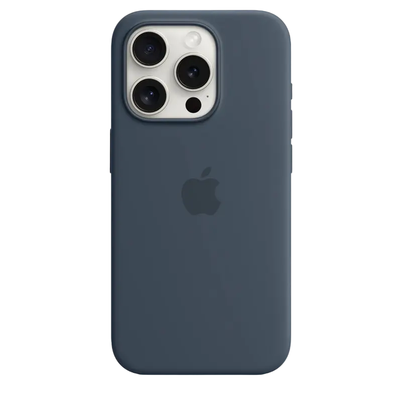 Чехол Apple iPhone 15 Pro Silicone Case MagSafe Силиконовый Чехол Синий шторм